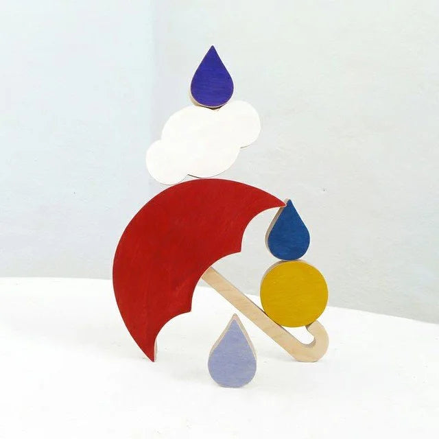 Wooden Toy Red Umbrella