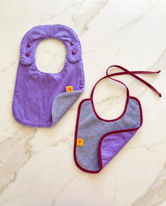 Pack 2 baberos reversibles lila
