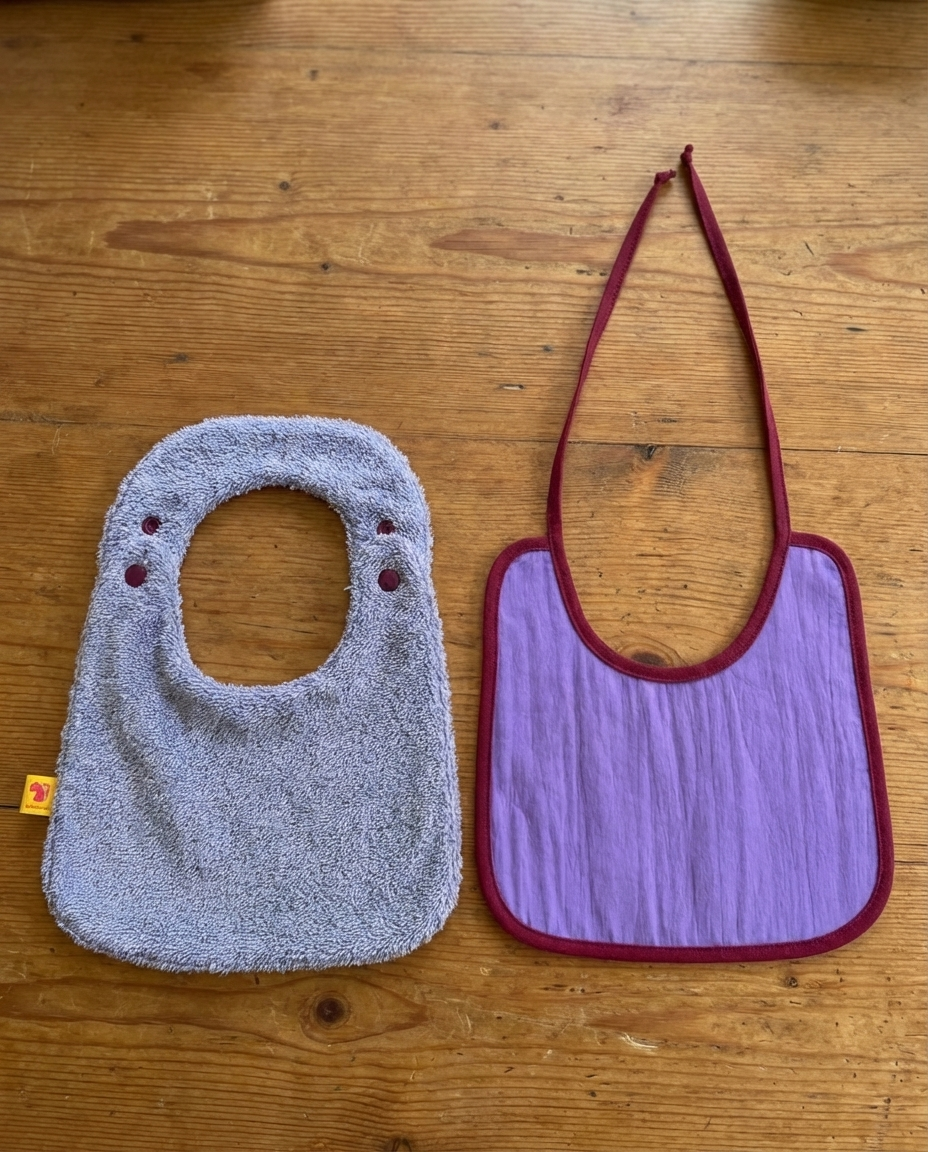 Pack 2 baberos reversibles lila