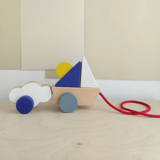 Juguete de madera "BARCO Y NUBE"