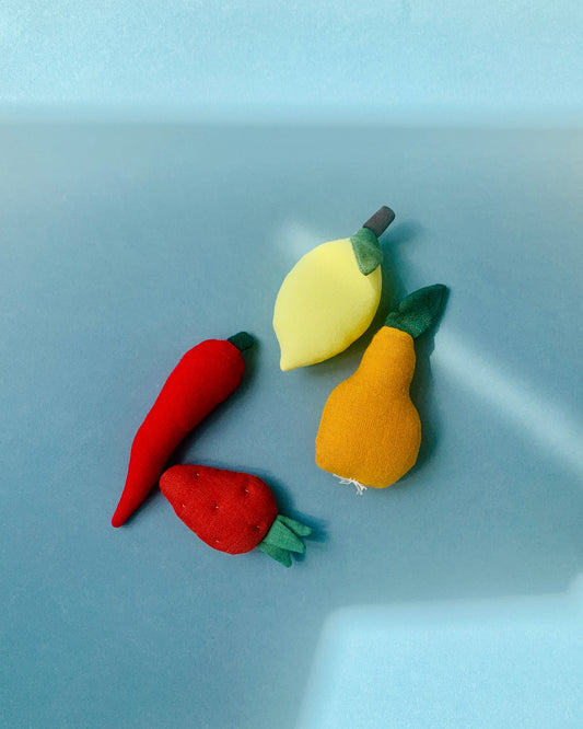 Juguete de tela FRUTAS PICANTES (4 unidades)