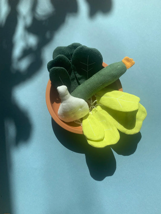 Juguete de tela "preparemos una ensalada" (4 unidades)