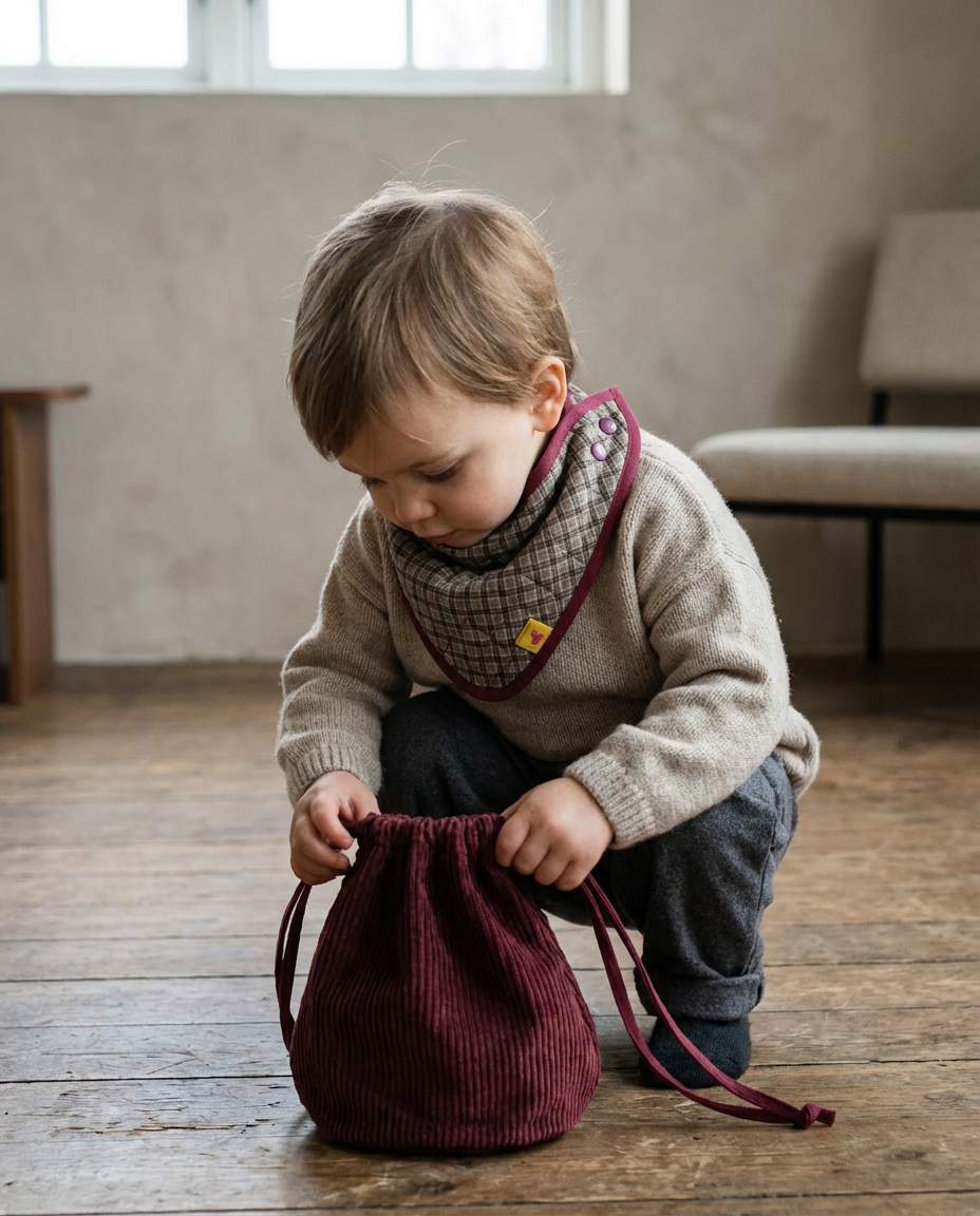 Bolsa multiusos ROMA pana granate