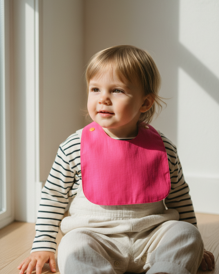 Babero reversible fucsia