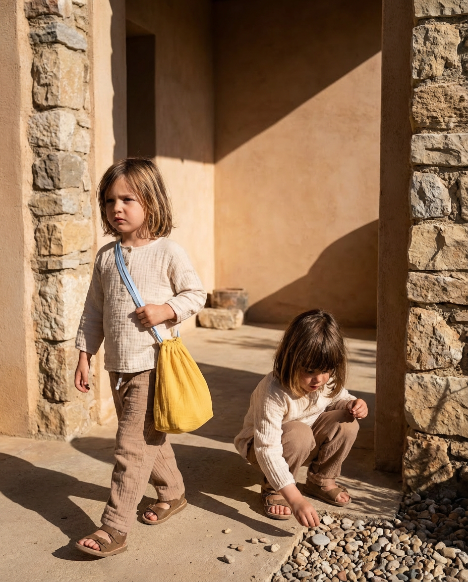 Bolsita multiusos ROMA curry asas azul