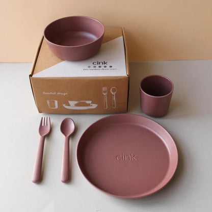 Vajilla de bambú (disponible en 5 colores)