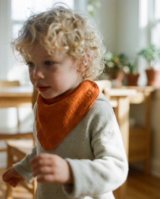 Babero bandana de rizo de algodón naranja