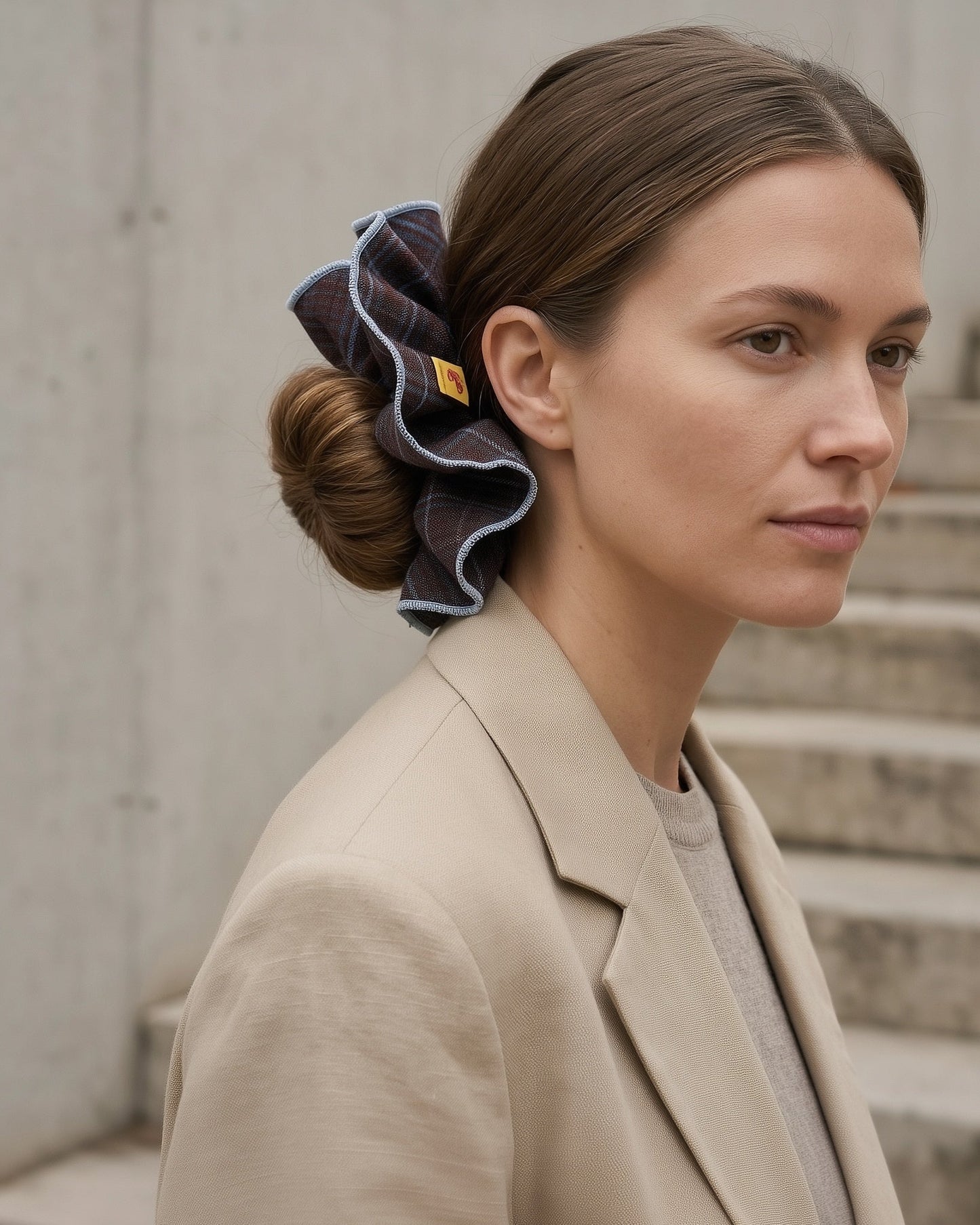 Coletero XL cuadros marrón