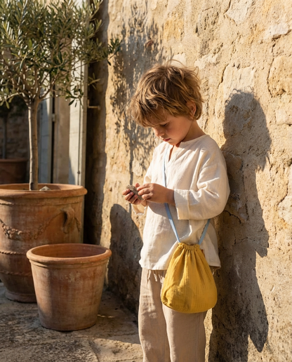 Bolsita multiusos ROMA curry asas azul