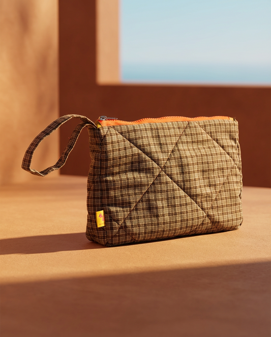 Neceser cuadros caqui