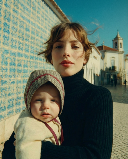 Bonnet bebé cuadros caqui