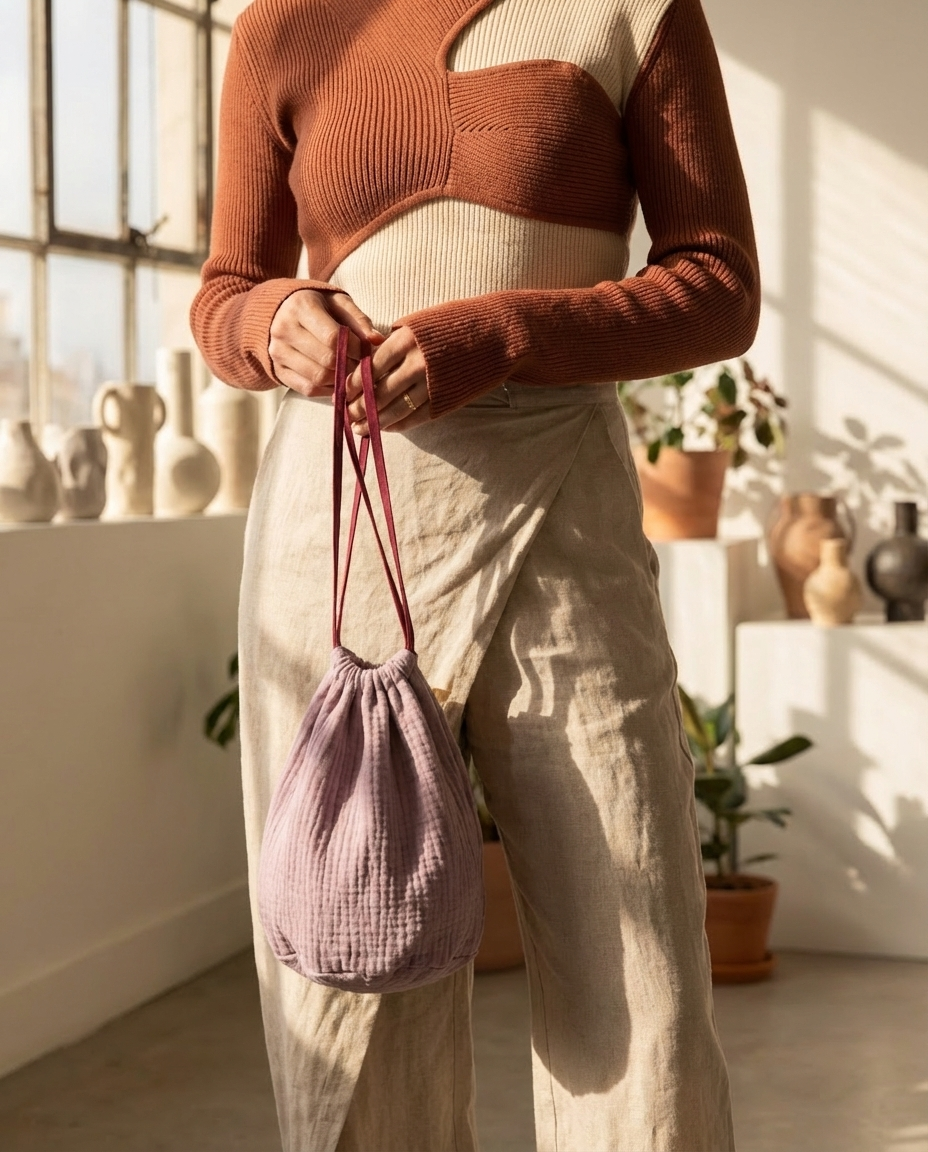 Bolsita multiusos ROMA malva empolvado