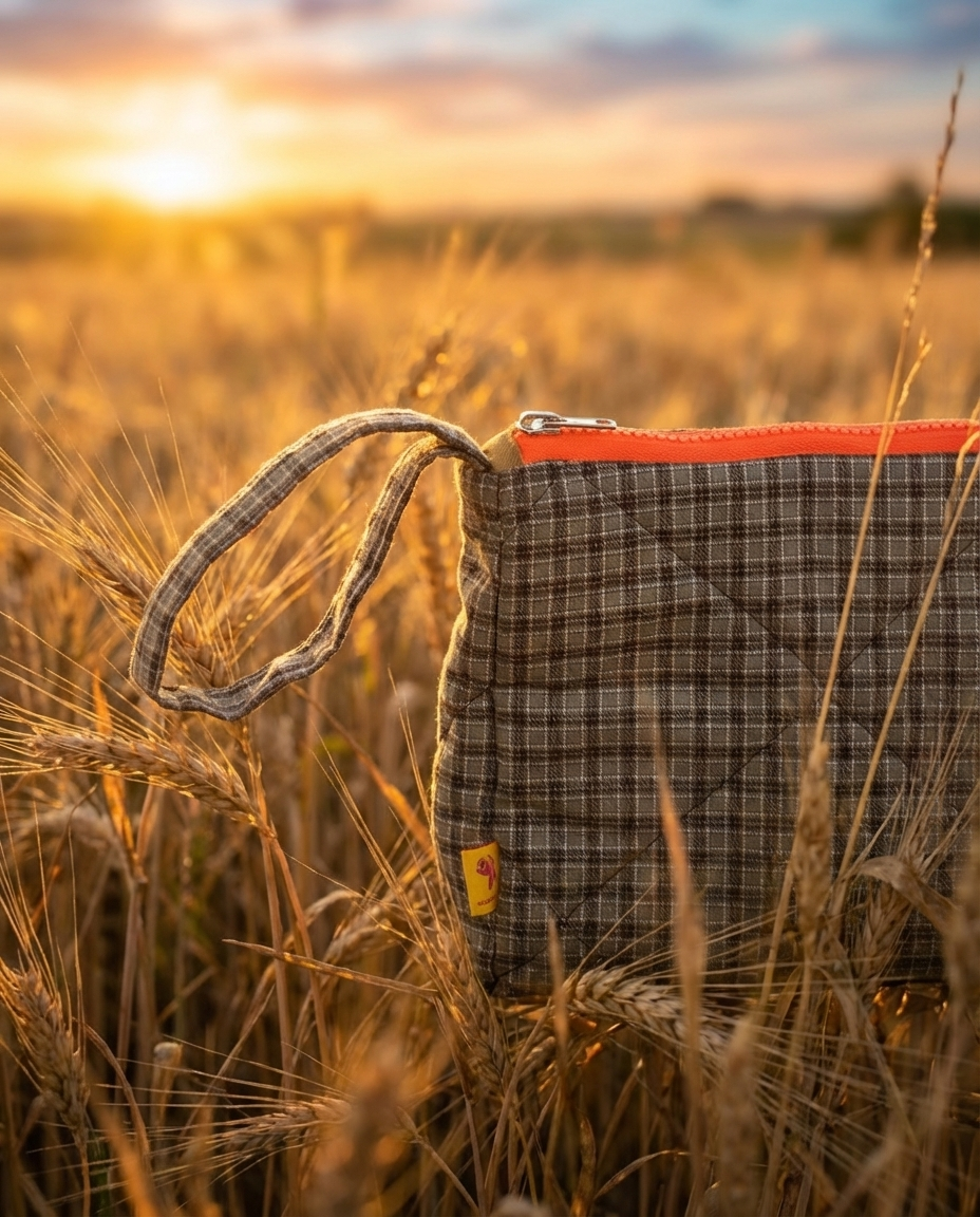 Neceser cuadros caqui