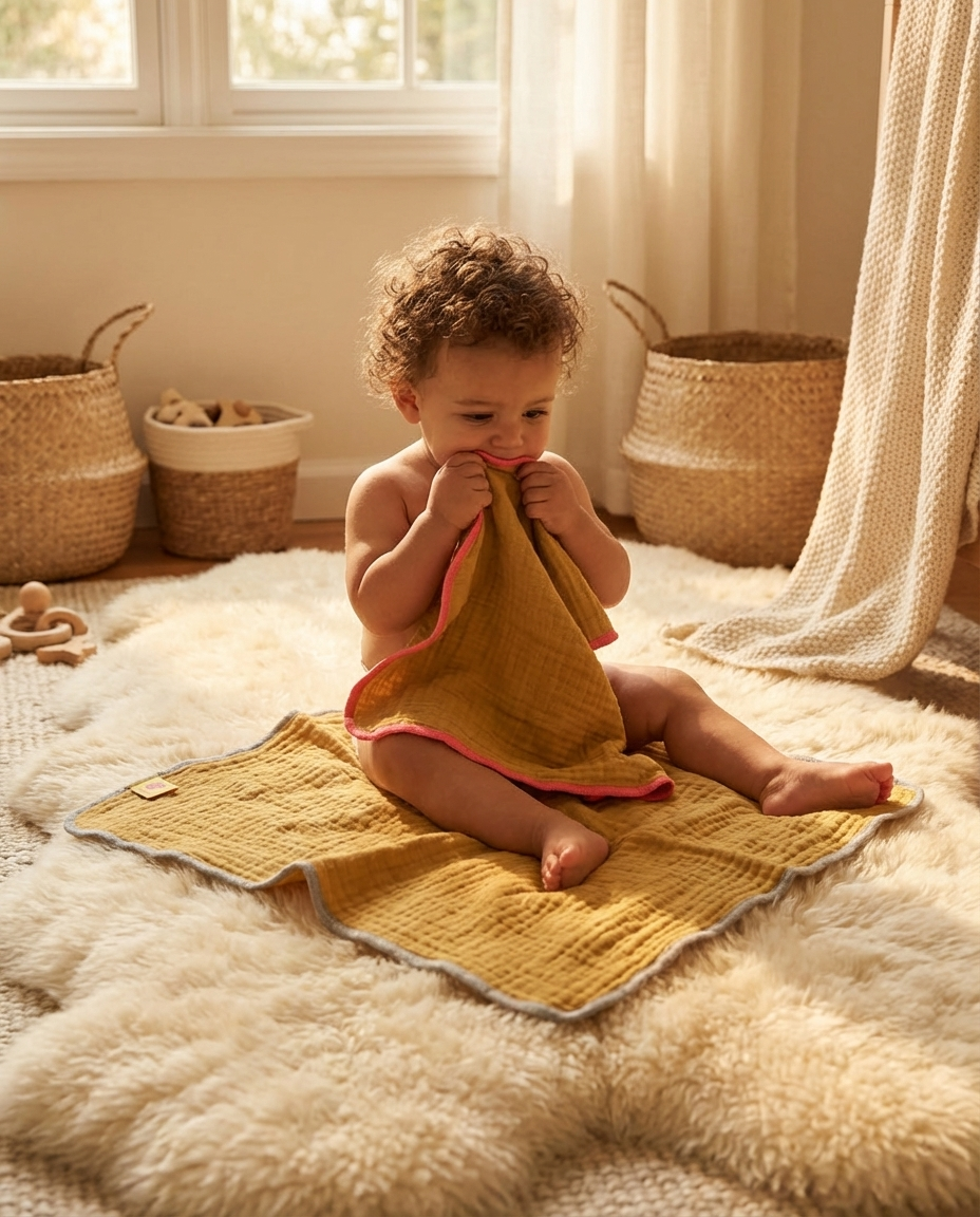 Pack 2 muselinas algodón orgánico CURRY