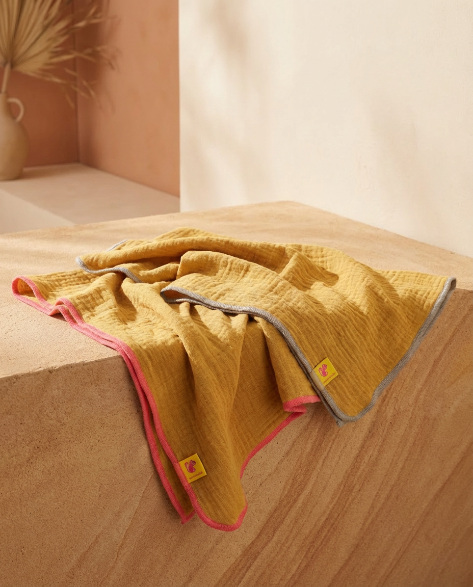 Pack 2 muselinas algodón orgánico CURRY