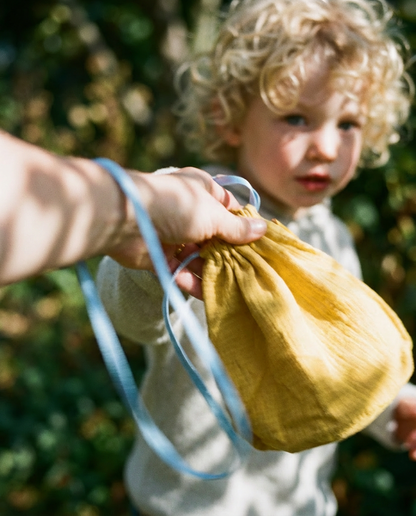 Bolsita multiusos ROMA curry asas azul