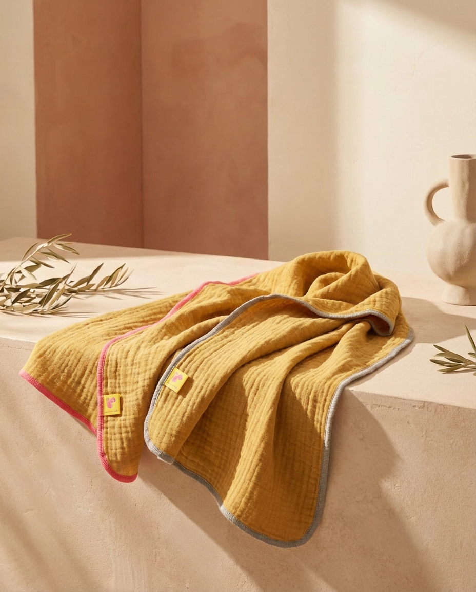 Pack 2 muselinas algodón orgánico CURRY