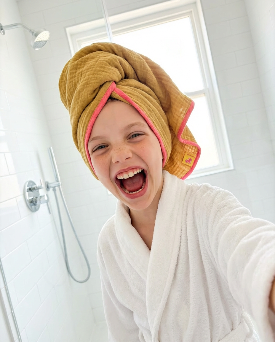 Muselina de algodón orgánico CURRY & FUCSIA