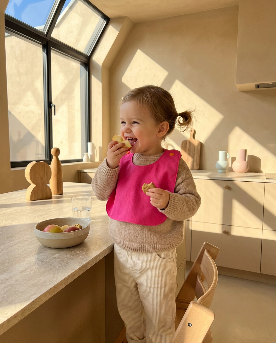 Babero reversible fucsia