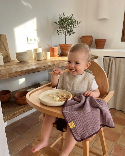 Muselina de algodón orgánico MALVA EMPOLVADO