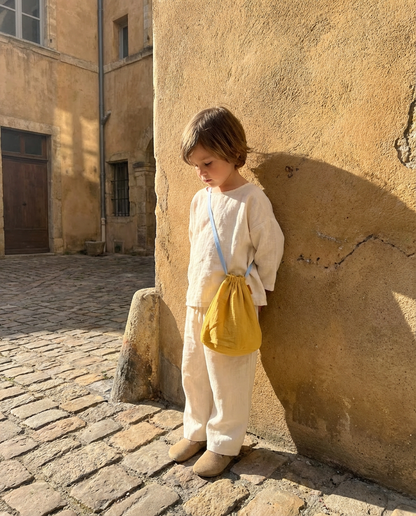 Bolsita multiusos ROMA curry asas azul