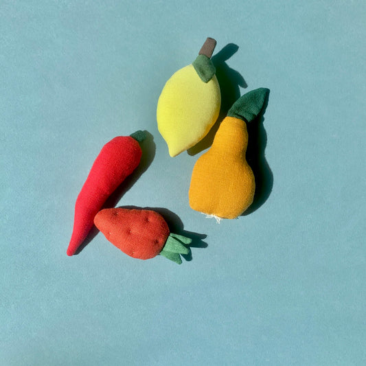 Juguete de tela FRUTAS PICANTES (4 unidades)