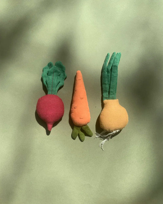Juguete de lino "Vegetales mini set" (3 unidades)