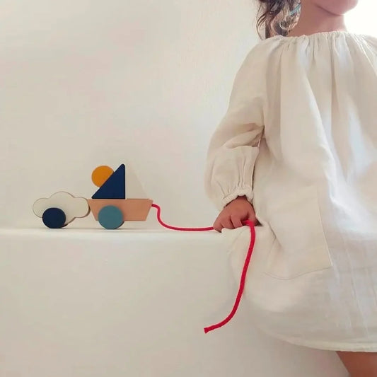 Juguete de madera "BARCO Y NUBE"