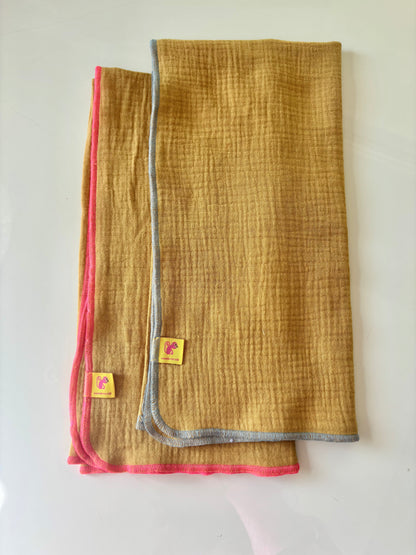 Pack 2 muselinas algodón orgánico CURRY