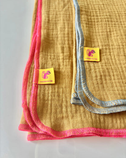 Pack 2 muselinas algodón orgánico CURRY