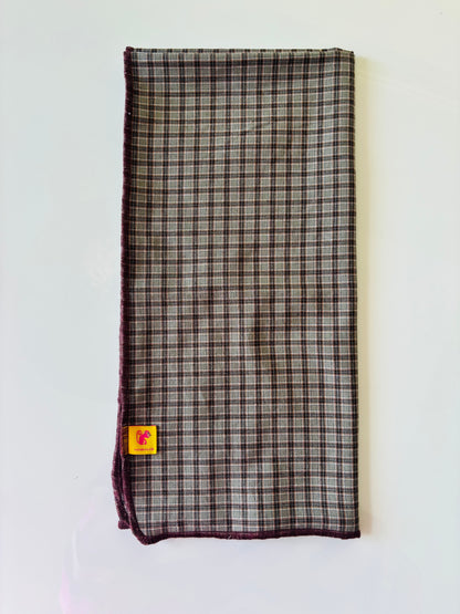 Muselina de algodón orgánico CUADROS & BURGUNDY