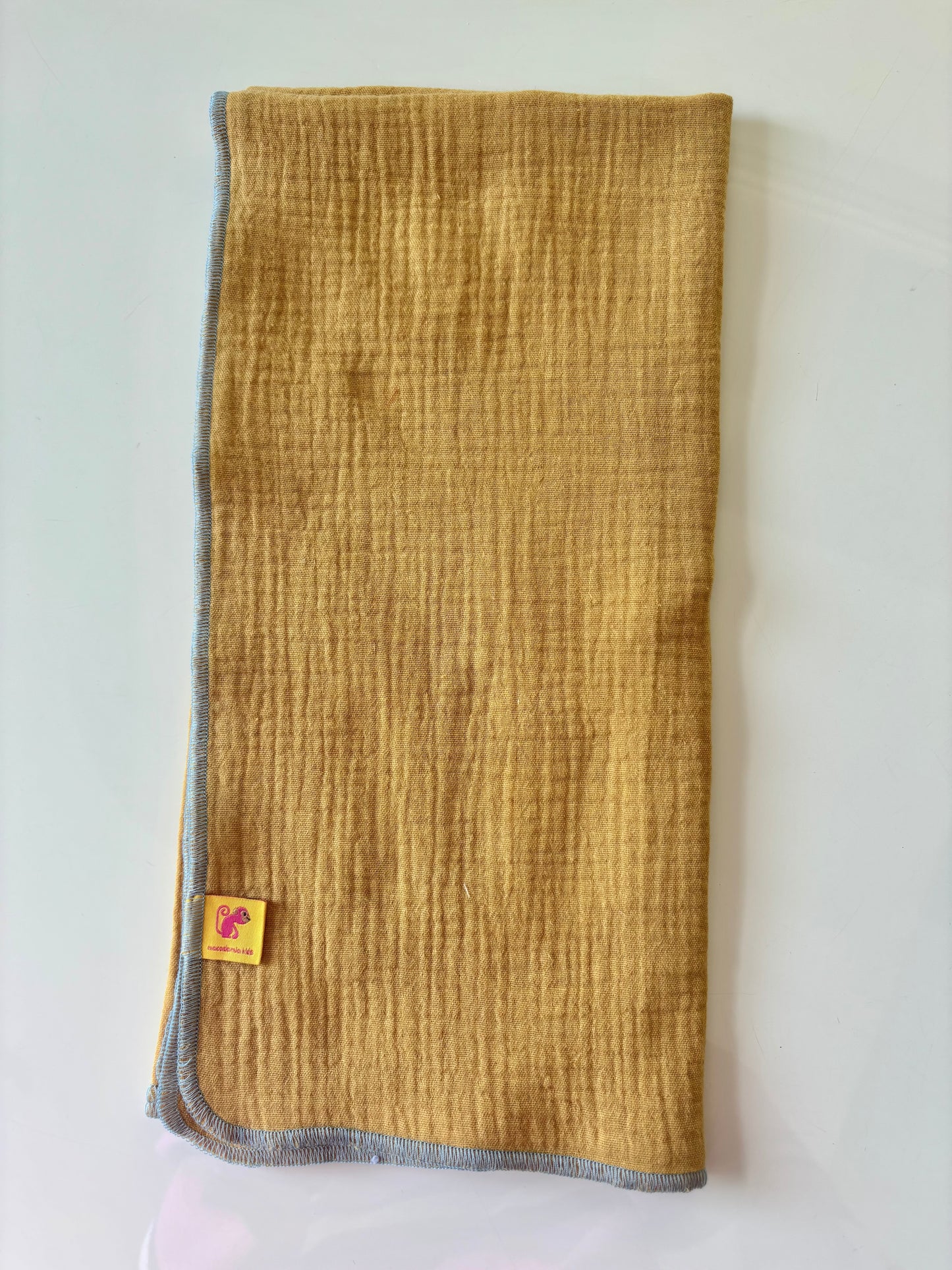 Muselina de algodón orgánico CURRY & AZUL