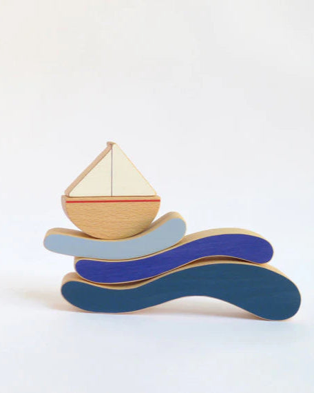 Juguete de madera "Barco y olas"