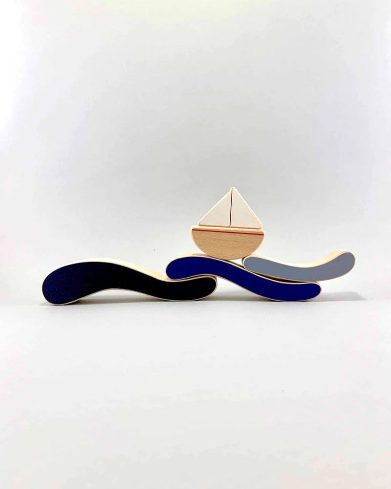 Juguete de madera "Barco y olas"