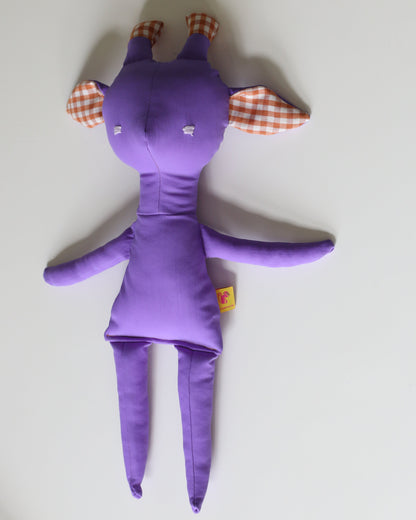 Theodora the Giraffe in lilac and large gingham