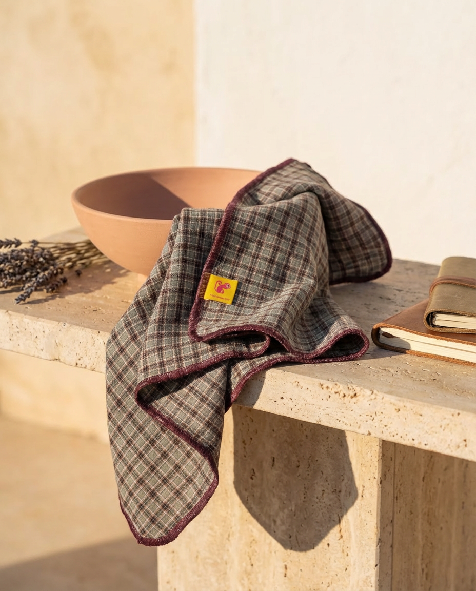 Pack mamá & bebé · Bonnet, bandana, muselina y bolso Copenhagen caqui