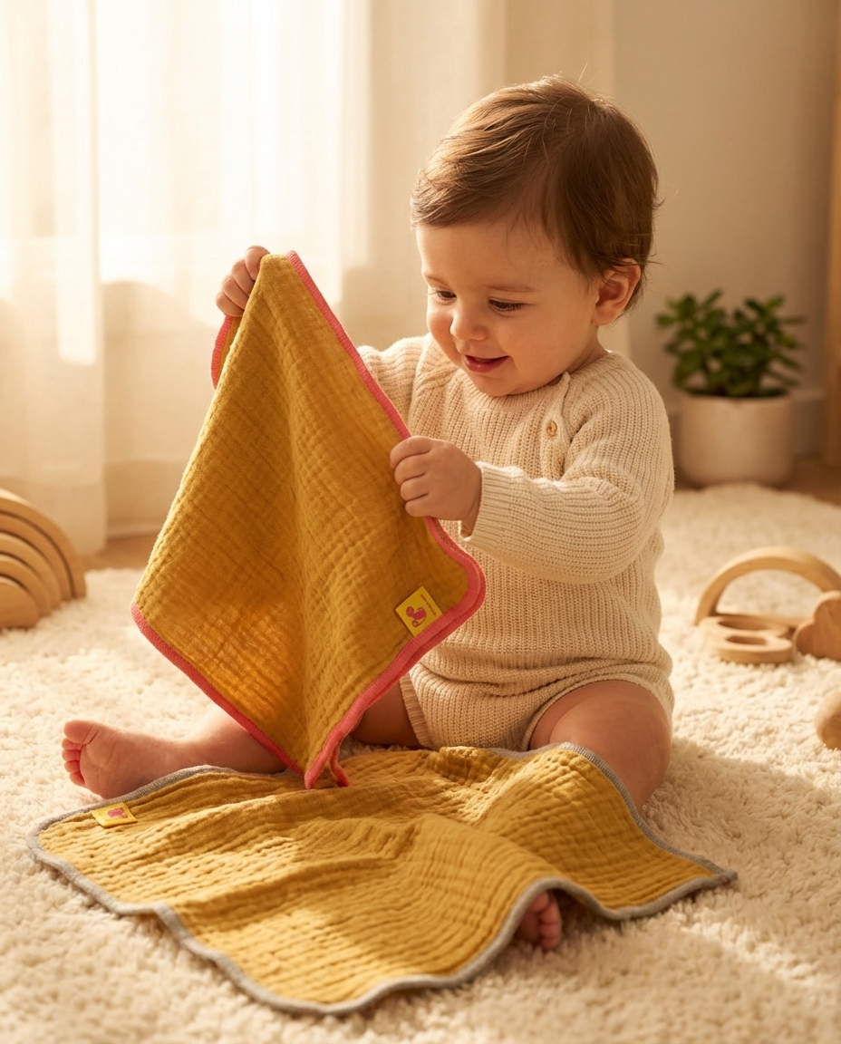 Pack 2 muselinas algodón orgánico CURRY