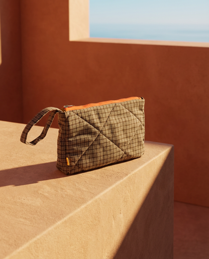 Neceser cuadros caqui