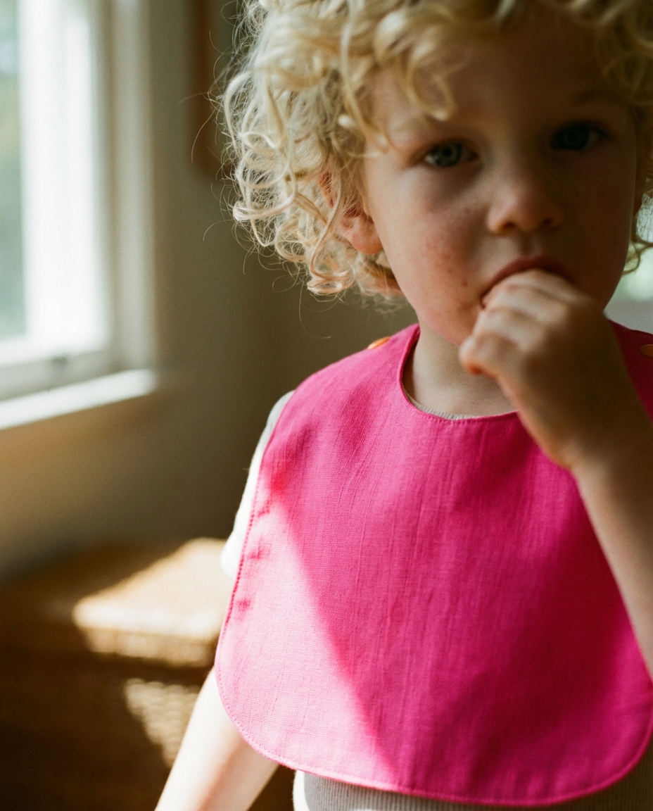 Babero reversible fucsia