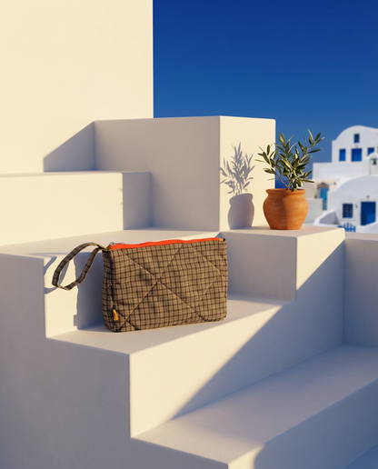 Neceser cuadros caqui