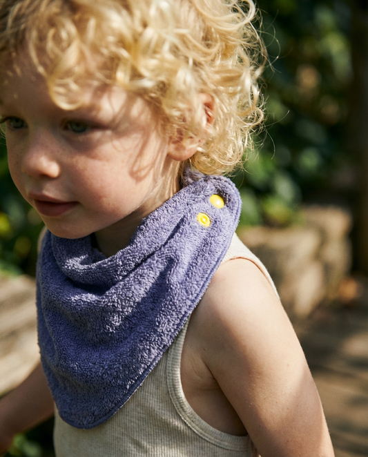 Babero bandana de rizo de algodón lila