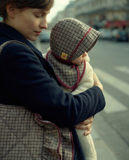 Pack mamá & bebé · Bonnet, bandana, muselina y bolso Copenhagen caqui