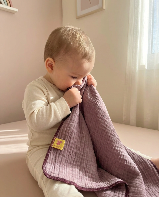 Muselina de algodón orgánico MALVA EMPOLVADO