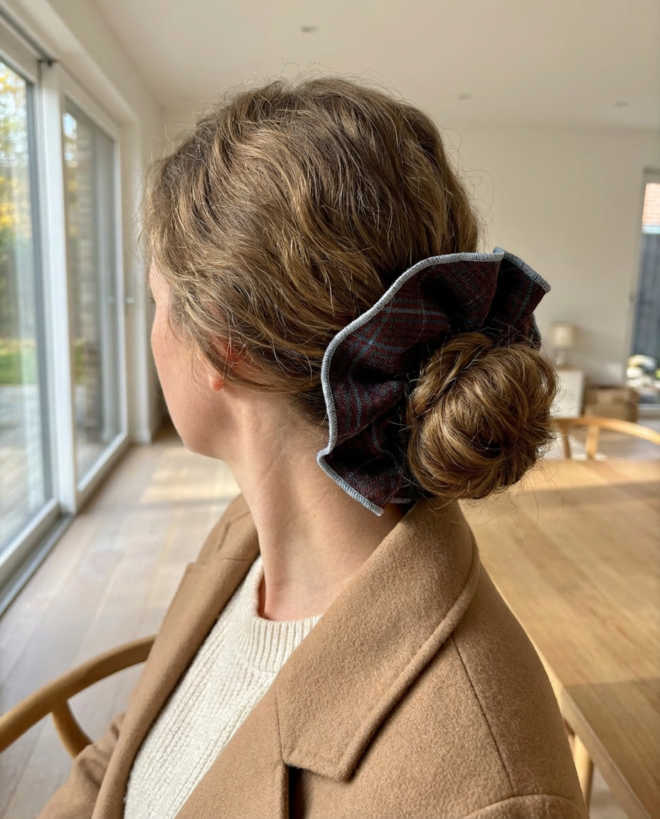 Coletero XL cuadros marrón