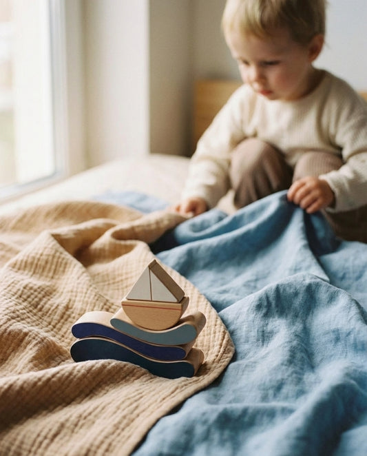 Juguete de madera "Barco y olas"