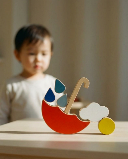 Wooden Toy Red Umbrella