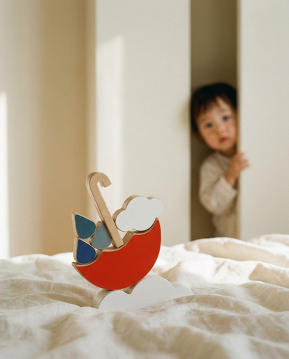Wooden Toy Red Umbrella
