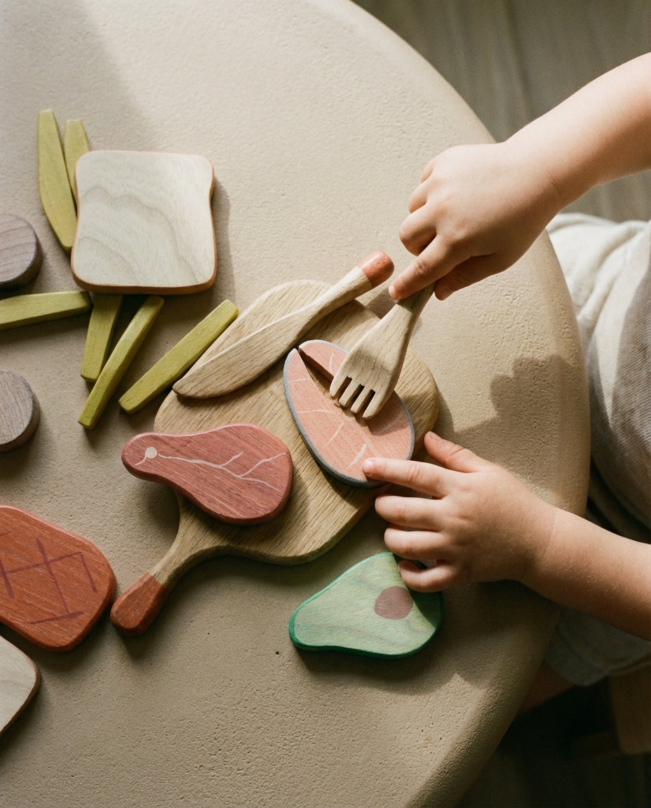 Wooden toy barbecue