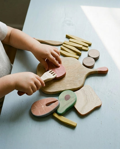Wooden toy barbecue