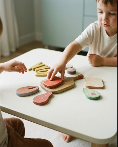 Wooden toy barbecue